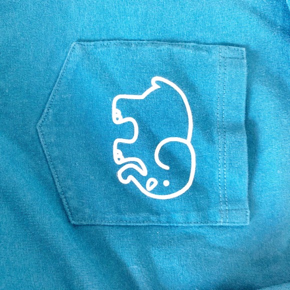 Ivory Ella Blue Long Sleeve Graphic Pocket Tee S - Picture 4 of 5